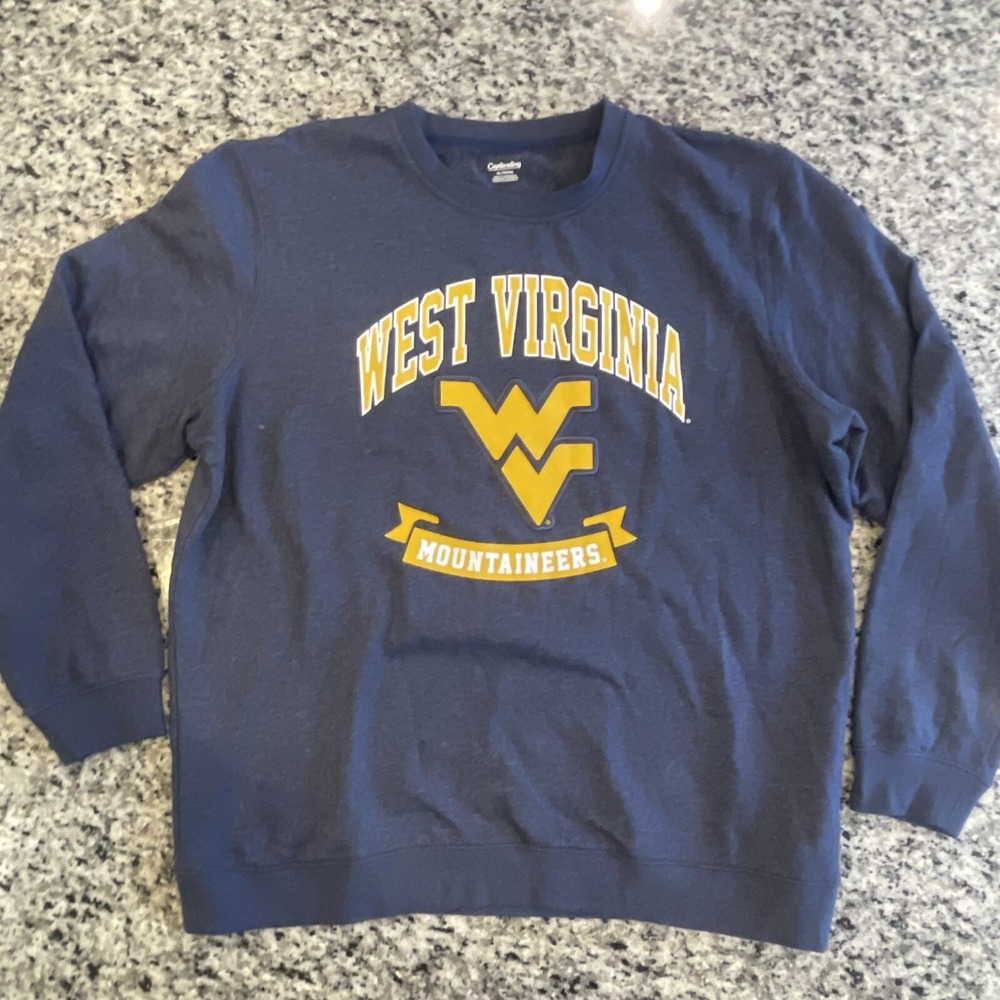 Captivating WV West Virginia Mountaineers Sweater XL Blue‎ Pullover Sweatshirt